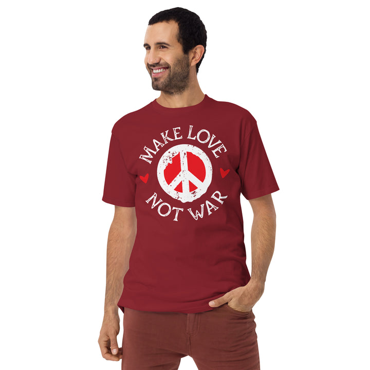 Make love not war Men’s premium heavyweight tee