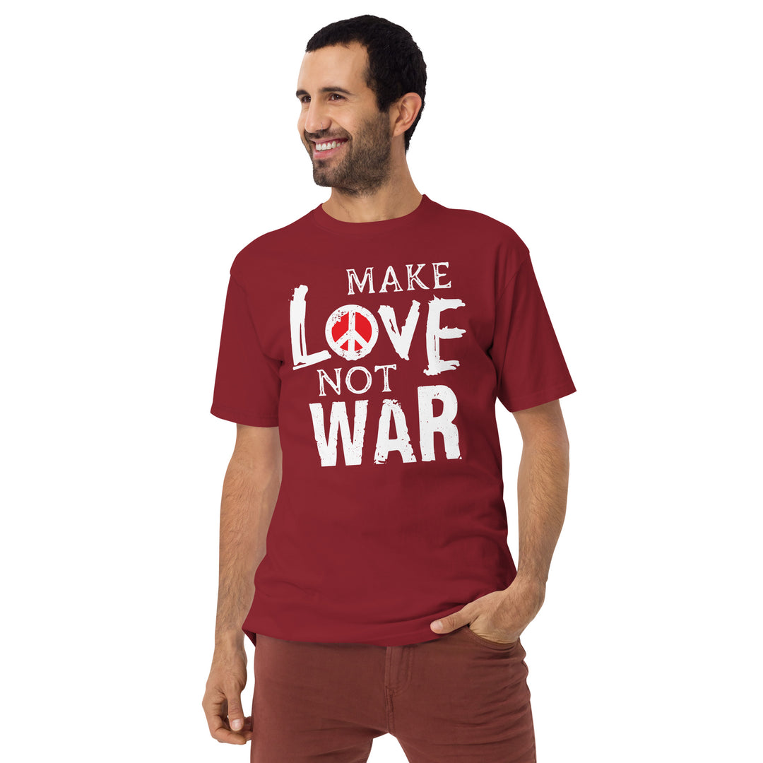 Make love not war Men’s premium heavyweight tee