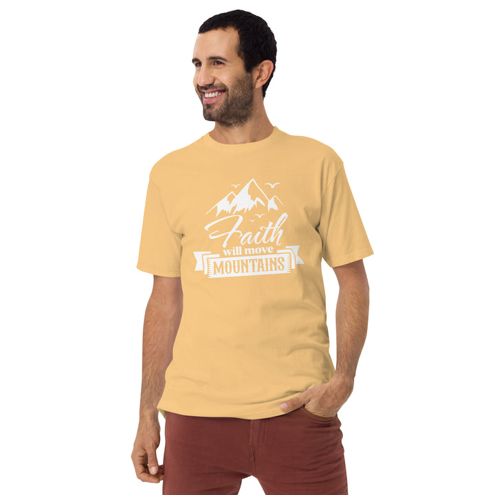 Faith will move mountains Men’s premium heavyweight tee