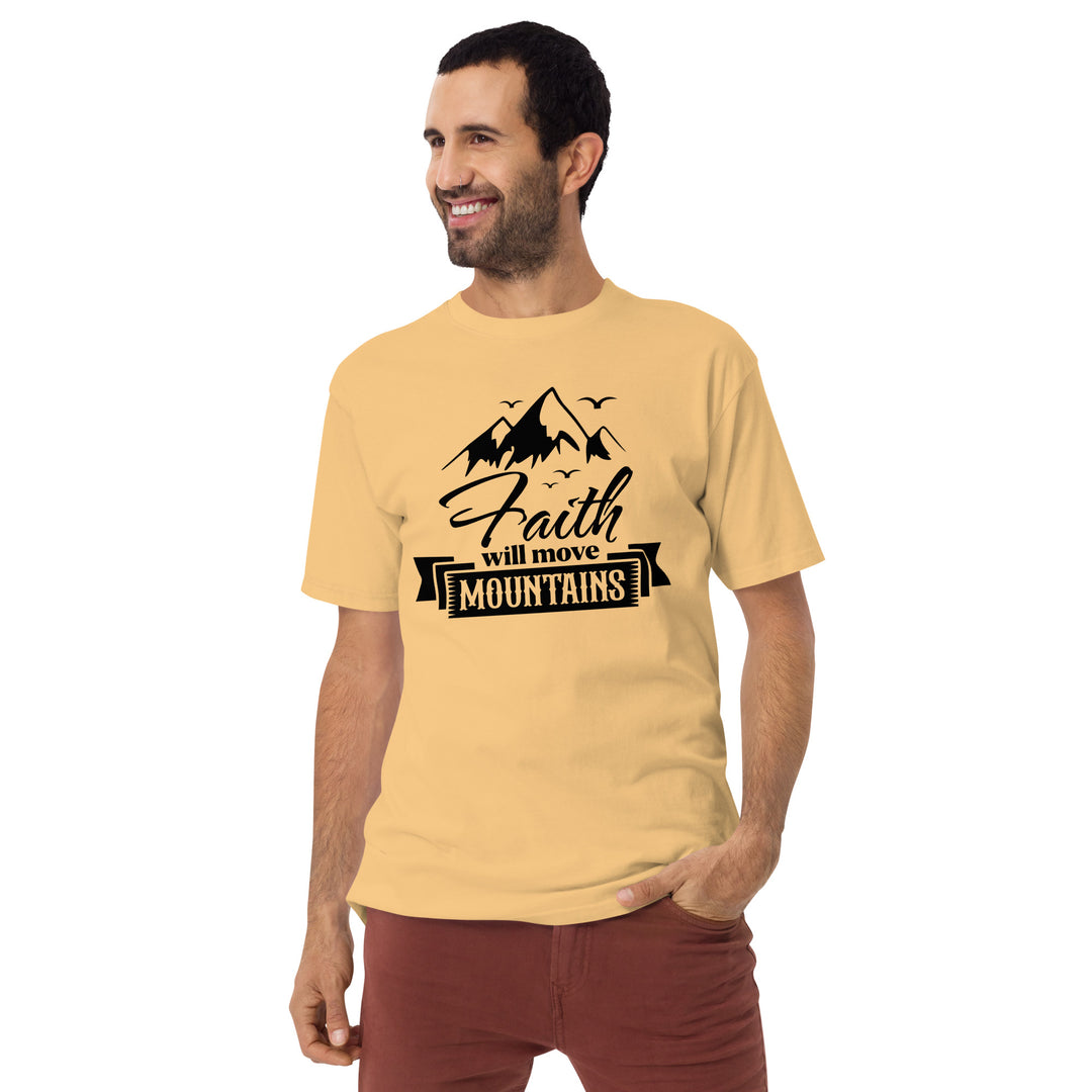 Faith will move mountains Men’s premium heavyweight tee