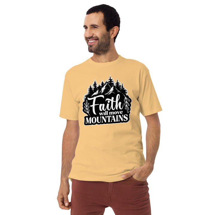 Faith will move mountains Men’s premium heavyweight tee