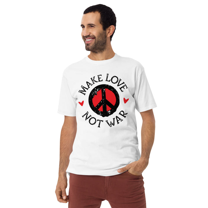 Make love not war Men’s premium heavyweight tee