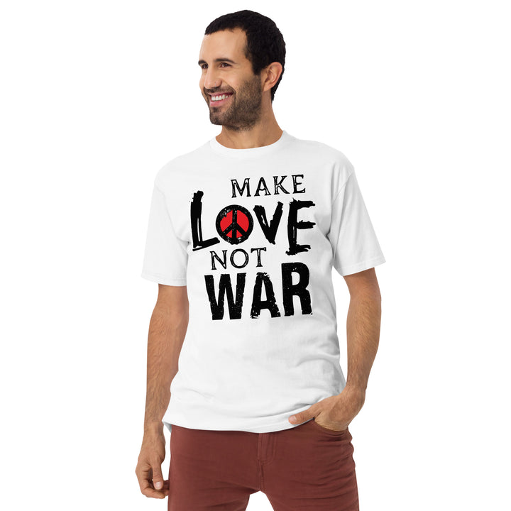 Make love not war Men’s premium heavyweight tee