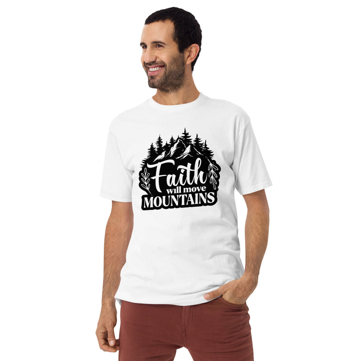 Faith will move mountains Men’s premium heavyweight tee