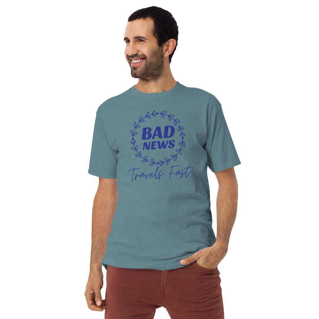 Bad News Travels Fast Men’s premium heavyweight tee