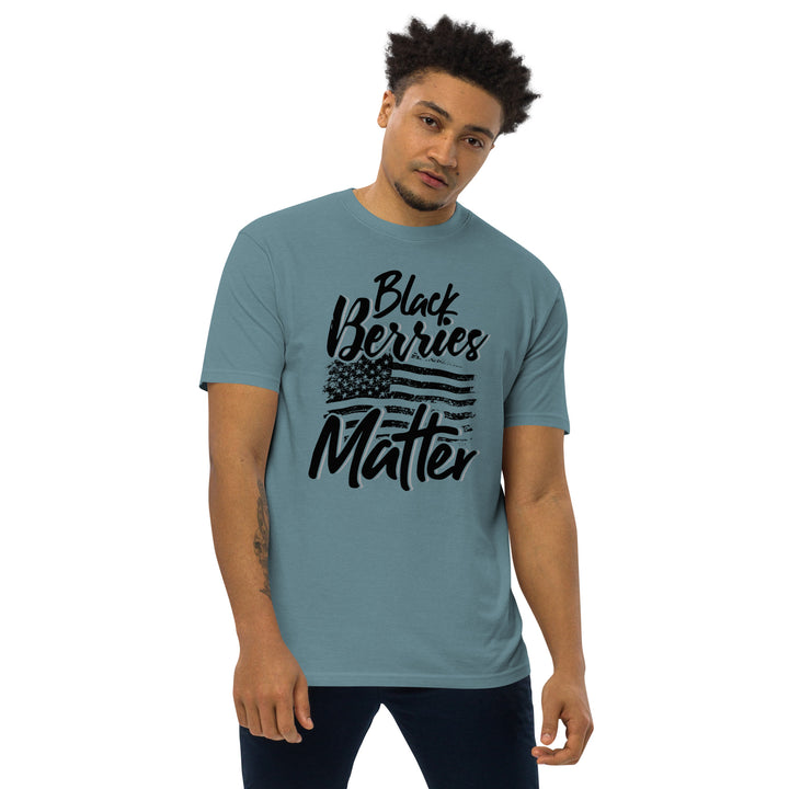 BLACK BERRIES MATTER MEN’S PREMIUM HEAVYWEIGHT TEE