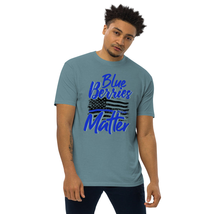 BLUE BERRIES MATTER MEN’S PREMIUM HEAVYWEIGHT TEE