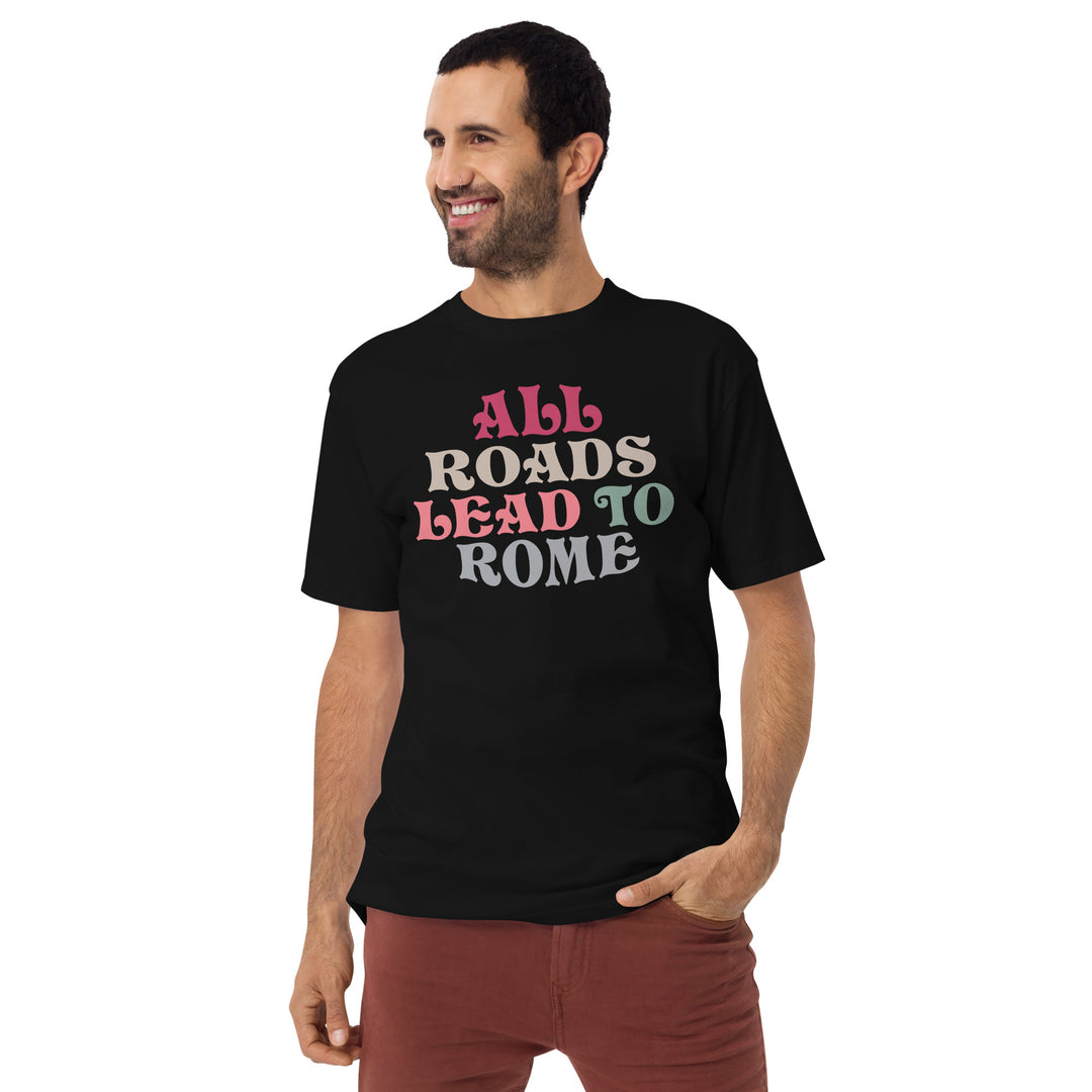 All Roads Lead To Rome Men’s premium heavyweight tee