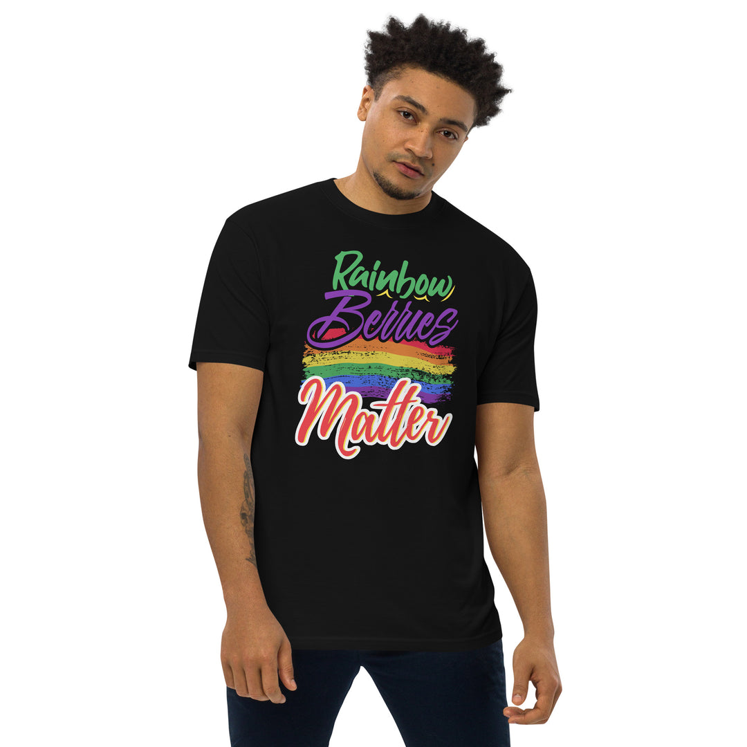 RAINBOW BERRIES MATTER MEN’S PREMIUM HEAVYWEIGHT TEE