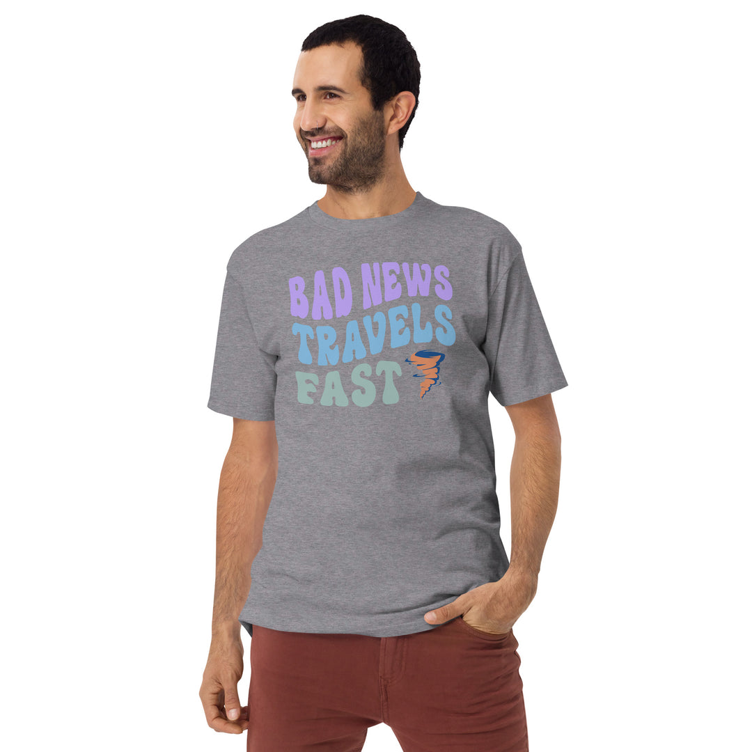 Bad News Travels Fast Men’s premium heavyweight tee