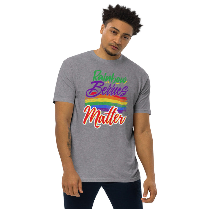 RAINBOW BERRIES MATTER MEN’S PREMIUM HEAVYWEIGHT TEE