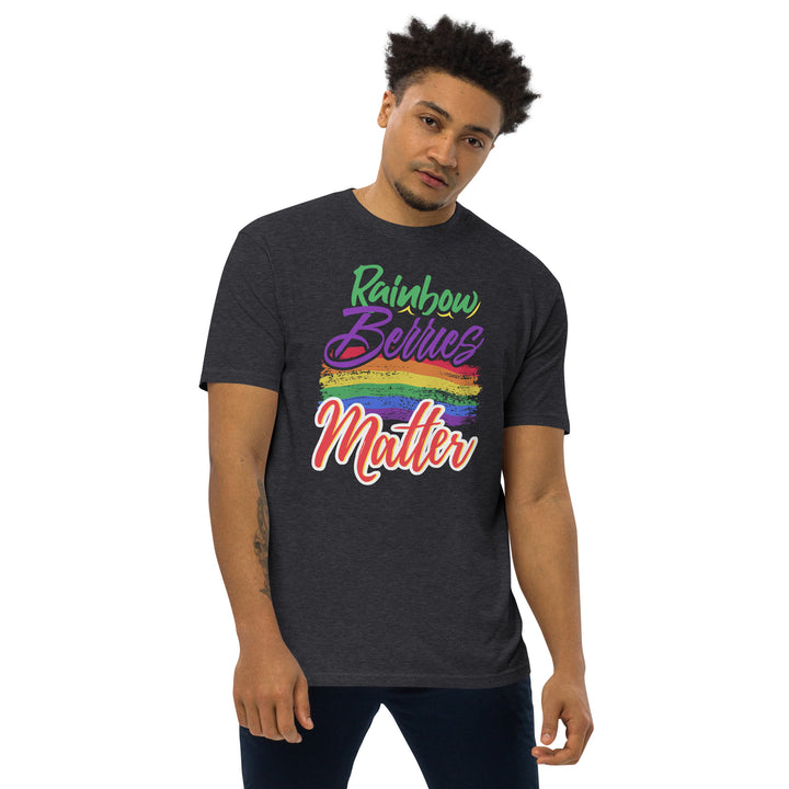 RAINBOW BERRIES MATTER MEN’S PREMIUM HEAVYWEIGHT TEE