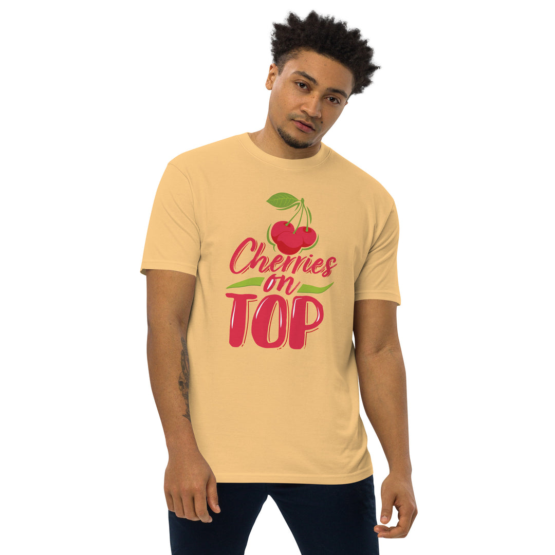 CHERRIES ON TOP MEN’S PREMIUM HEAVYWEIGHT TEE