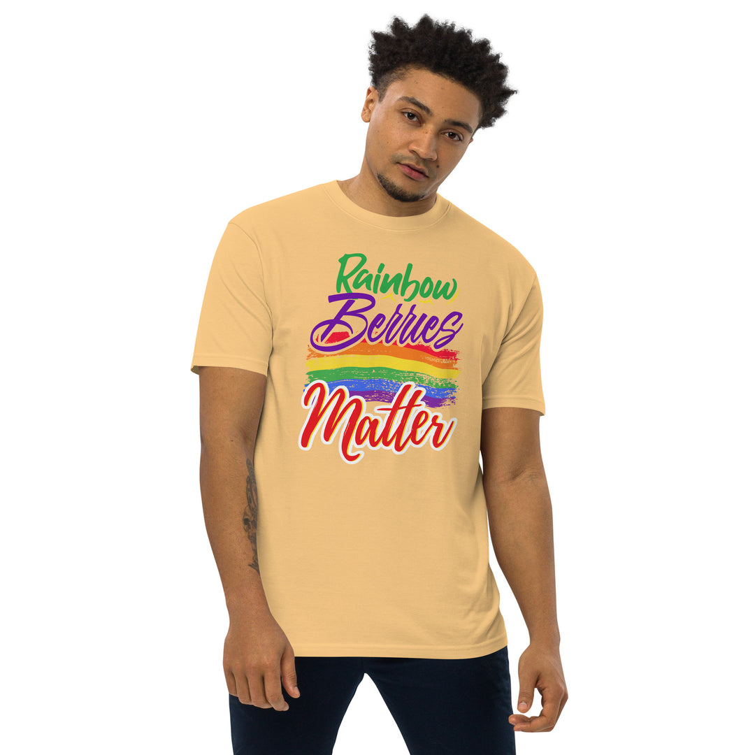 RAINBOW BERRIES MATTER MEN’S PREMIUM HEAVYWEIGHT TEE