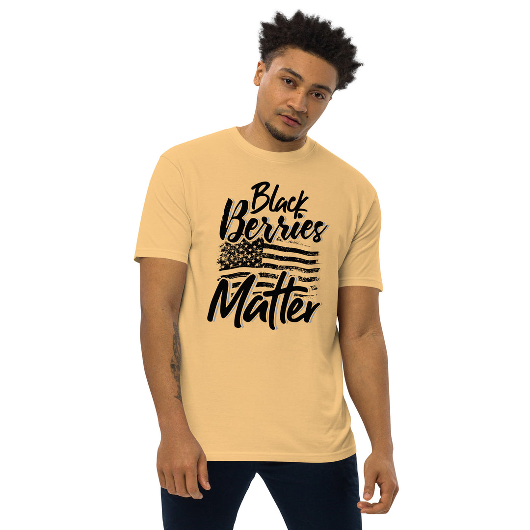 BLACK BERRIES MATTER MEN’S PREMIUM HEAVYWEIGHT TEE