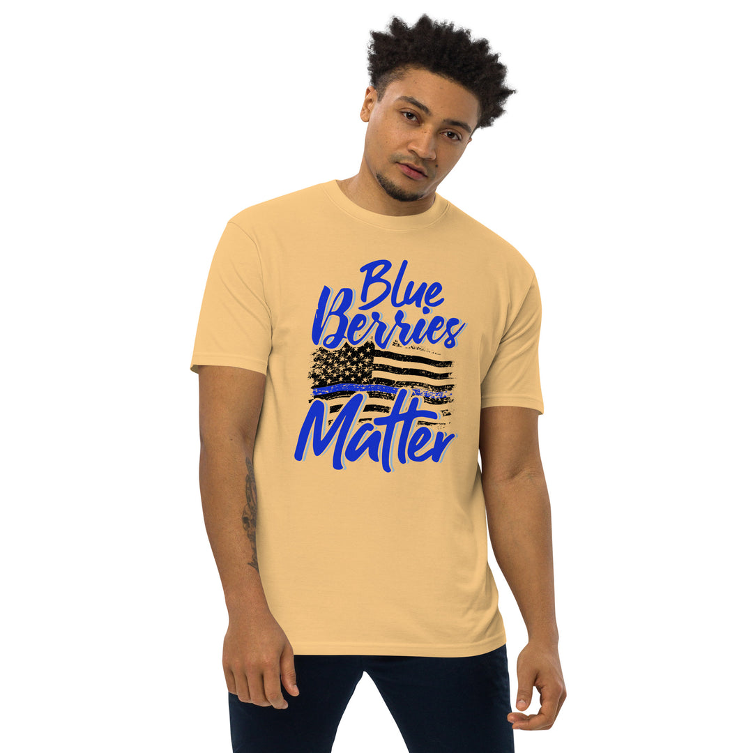 BLUE BERRIES MATTER MEN’S PREMIUM HEAVYWEIGHT TEE