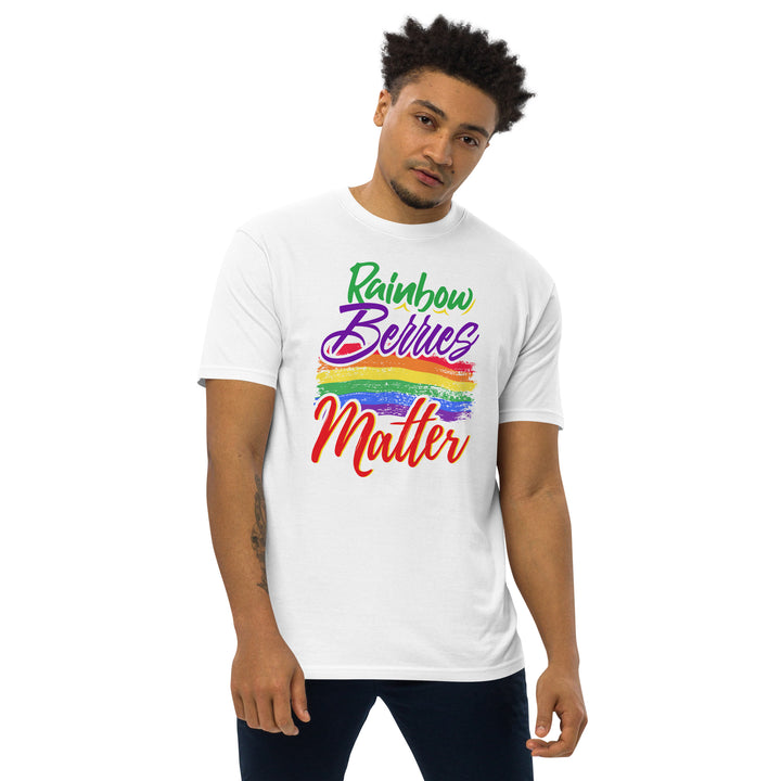 RAINBOW BERRIES MATTER MEN’S PREMIUM HEAVYWEIGHT TEE