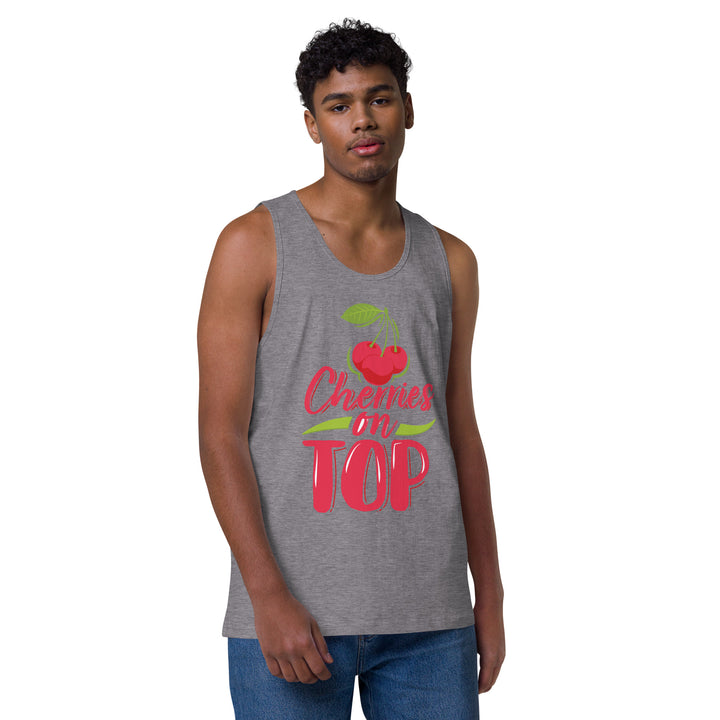 CHERRIES ON TOP MEN’S PREMIUM TANK TOP