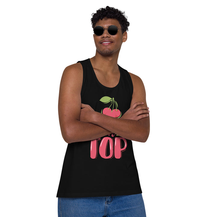 CHERRIES ON TOP MEN’S PREMIUM TANK TOP