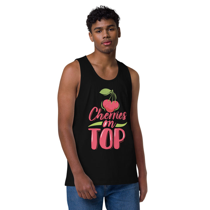 CHERRIES ON TOP MEN’S PREMIUM TANK TOP