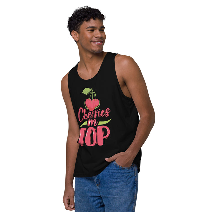 CHERRIES ON TOP MEN’S PREMIUM TANK TOP