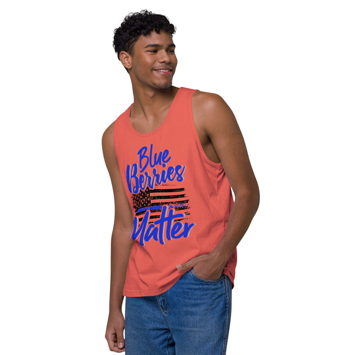 BLUE BERRIES MATTER MEN’S PREMIUM TANK TOP