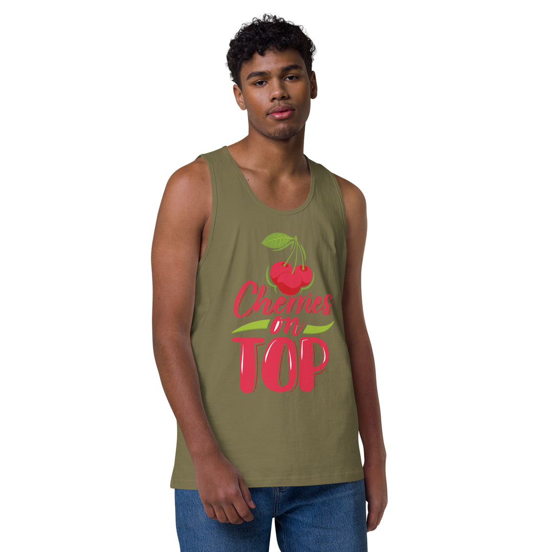 CHERRIES ON TOP MEN’S PREMIUM TANK TOP