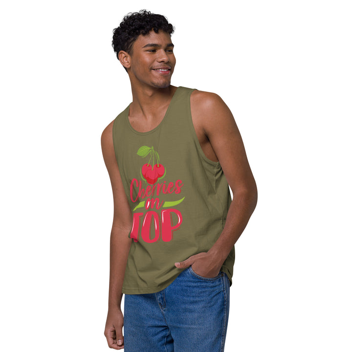 CHERRIES ON TOP MEN’S PREMIUM TANK TOP