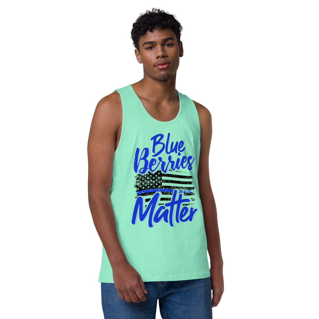 BLUE BERRIES MATTER MEN’S PREMIUM TANK TOP