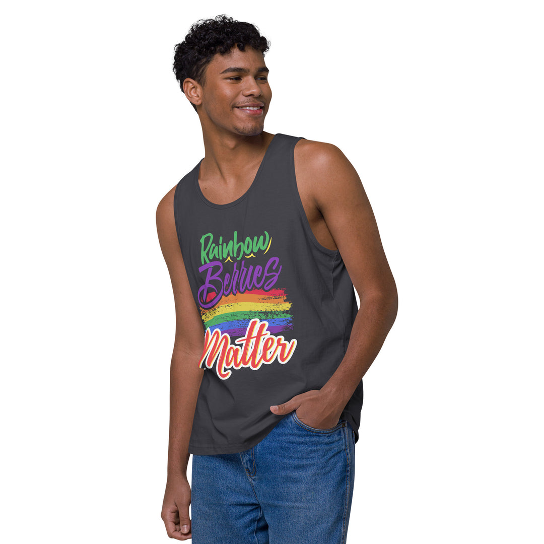 RAINBOW BERRY MATTER MEN’S PREMIUM TANK TOP