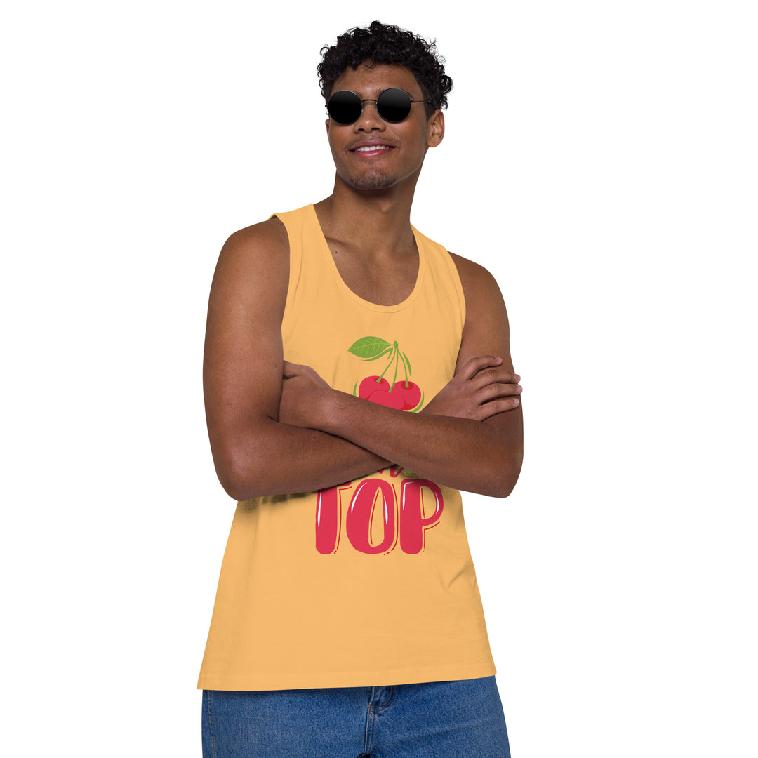 CHERRIES ON TOP MEN’S PREMIUM TANK TOP