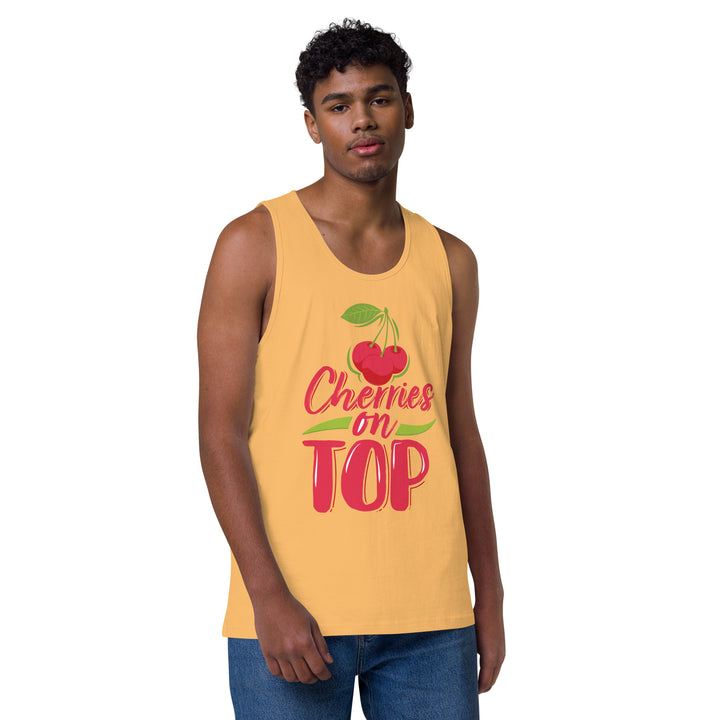 CHERRIES ON TOP MEN’S PREMIUM TANK TOP