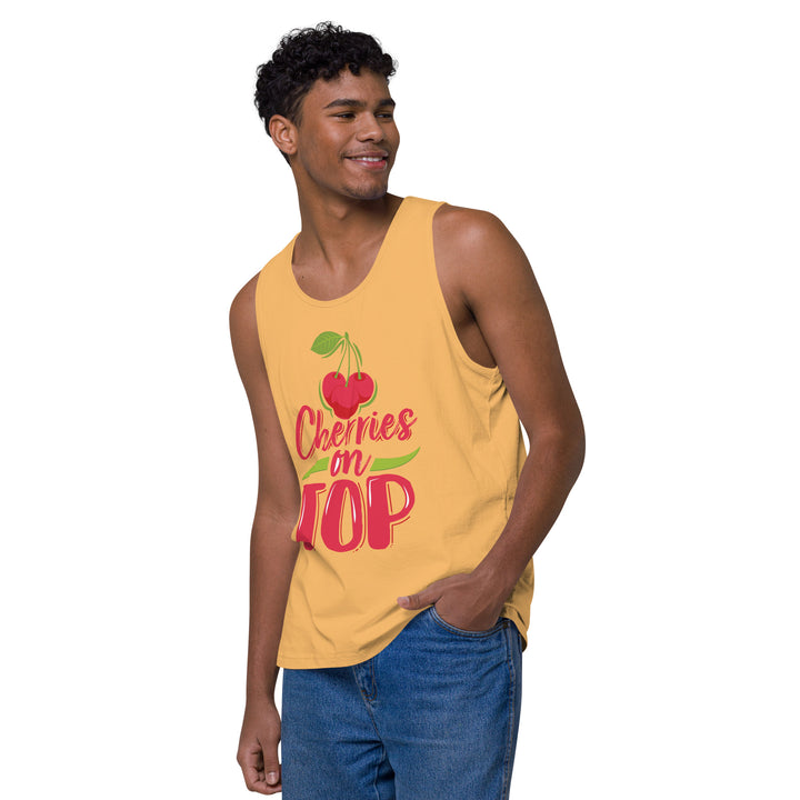 CHERRIES ON TOP MEN’S PREMIUM TANK TOP