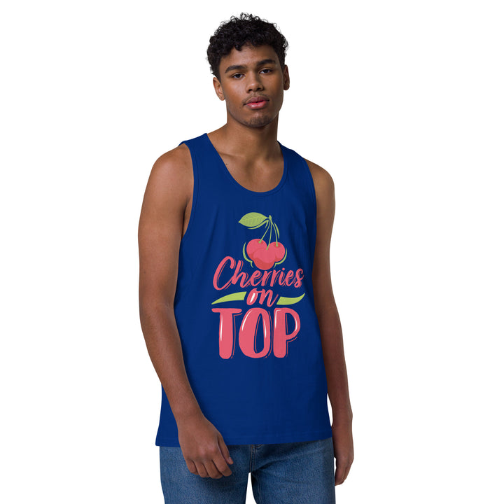 CHERRIES ON TOP MEN’S PREMIUM TANK TOP