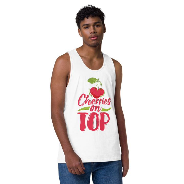 CHERRIES ON TOP MEN’S PREMIUM TANK TOP