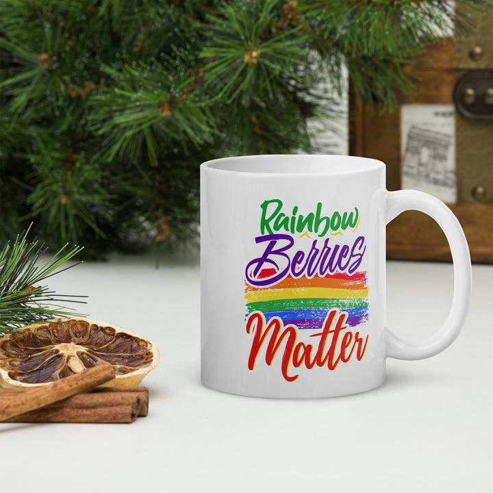 RAINBOW BERRIES MATTER WHITE GLOSSY MUG