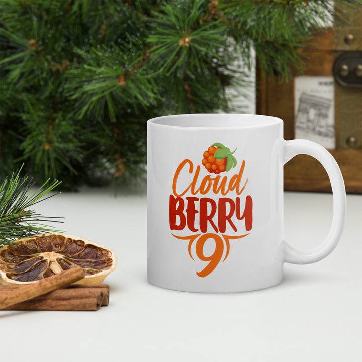 CLOUD BERRY WHITE GLOSSY MUG