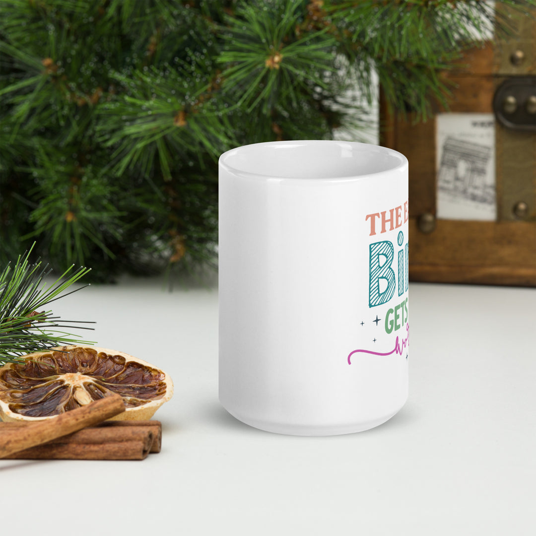 The Early Bird Gets The Worm White glossy mug