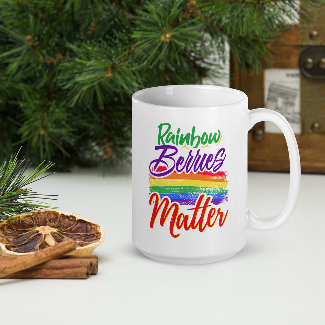 RAINBOW BERRIES MATTER WHITE GLOSSY MUG