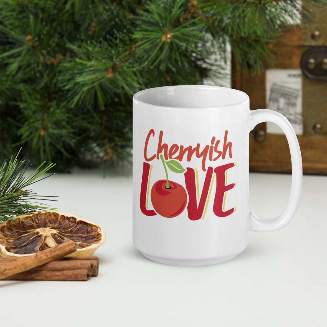 CHERRYISH LOVE WHITE GLOSSY MUG