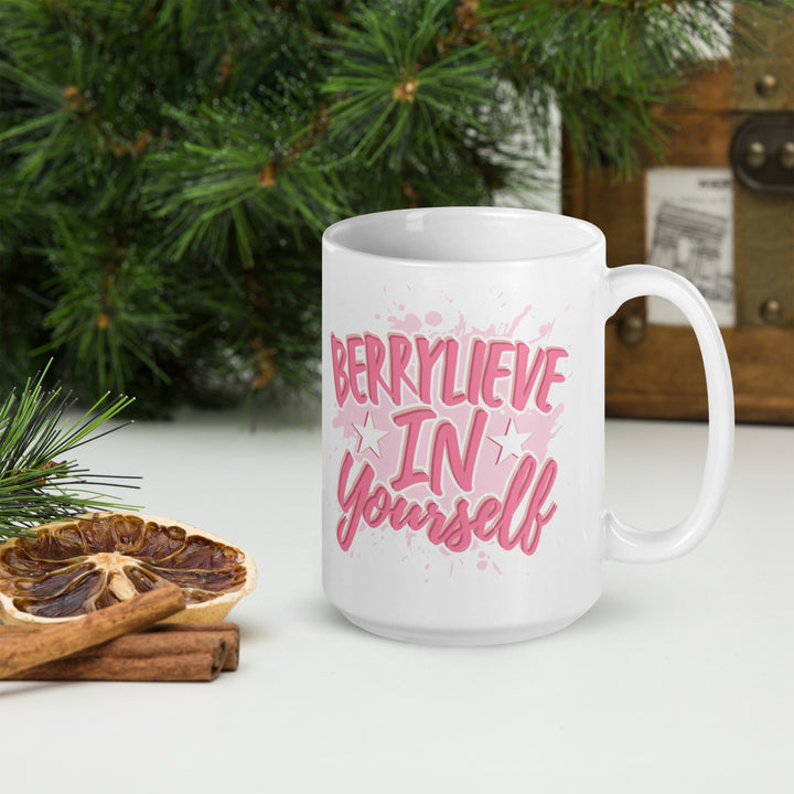 BERRYLIEVE IN YOURSELF WHITE GLOSSY MUG