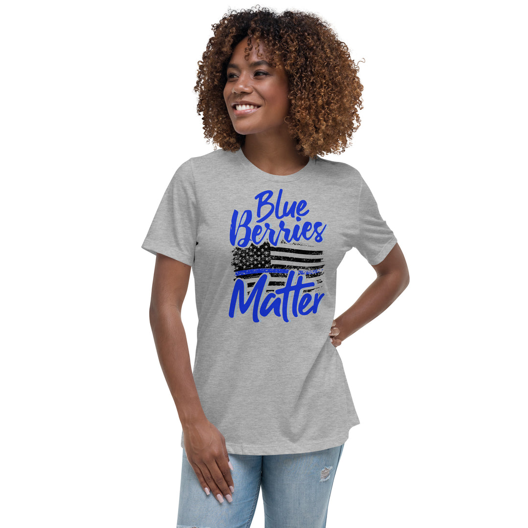 BLUE BERRIES MATTER WOMEN'S RELAXED T-SHIRT