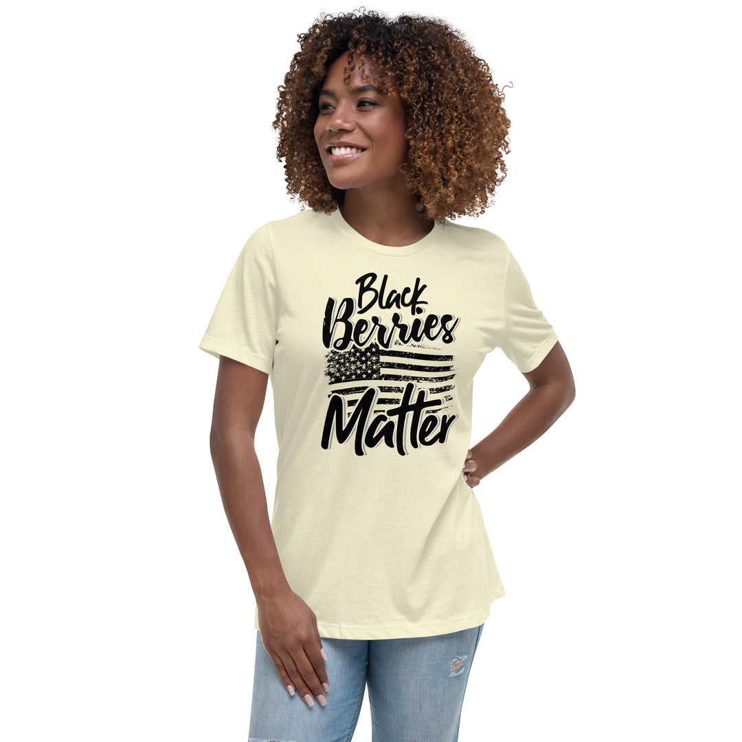 BLACK BERRIES MATTER WOMEN'S RELAXED T-SHIRT