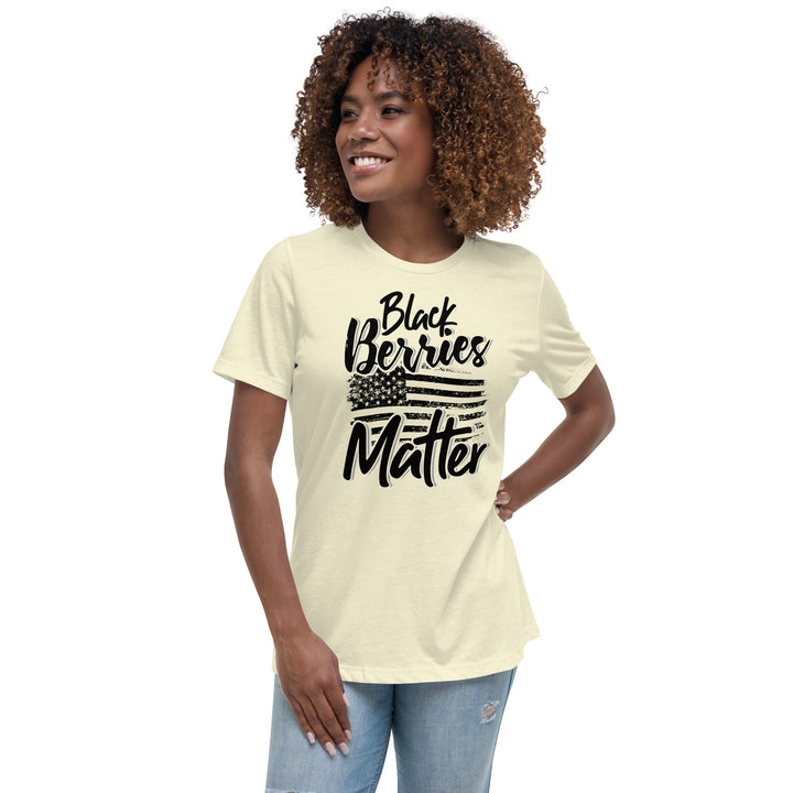 BLACK BERRIES MATTER WOMEN'S RELAXED T-SHIRT