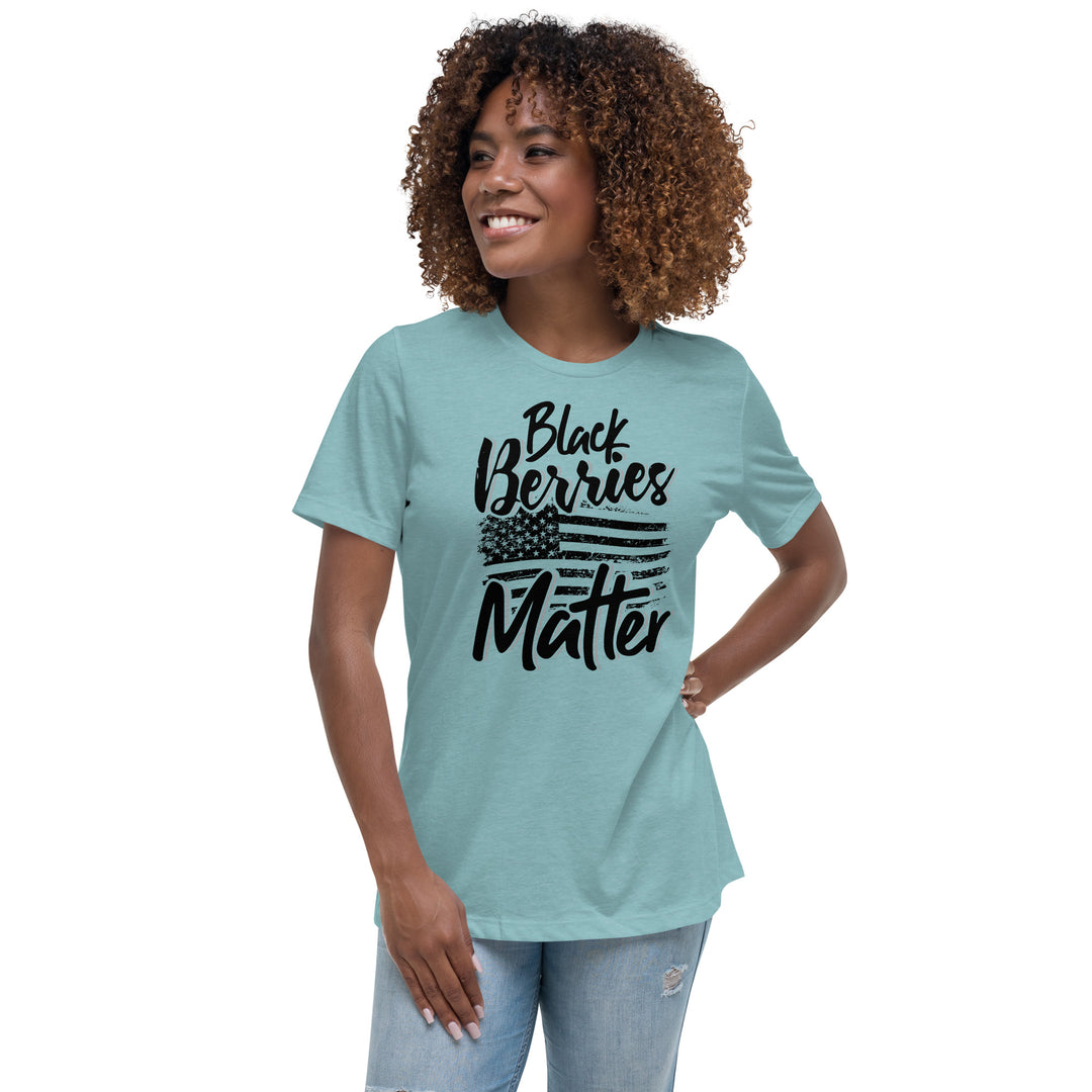 BLACK BERRIES MATTER WOMEN'S RELAXED T-SHIRT