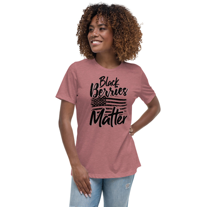 BLACK BERRIES MATTER WOMEN'S RELAXED T-SHIRT