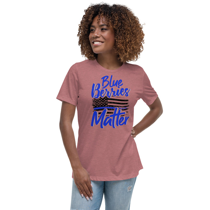 BLUE BERRIES MATTER WOMEN'S RELAXED T-SHIRT