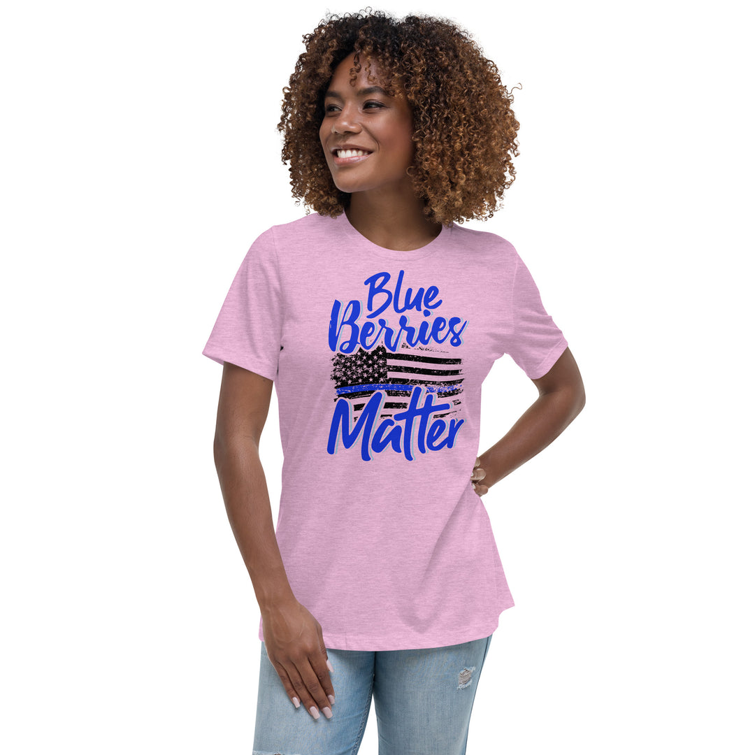 BLUE BERRIES MATTER WOMEN'S RELAXED T-SHIRT