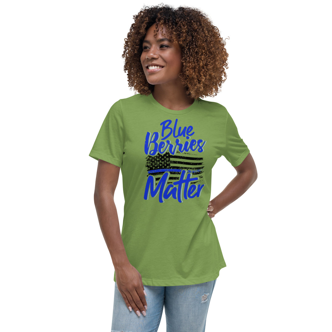 BLUE BERRIES MATTER WOMEN'S RELAXED T-SHIRT