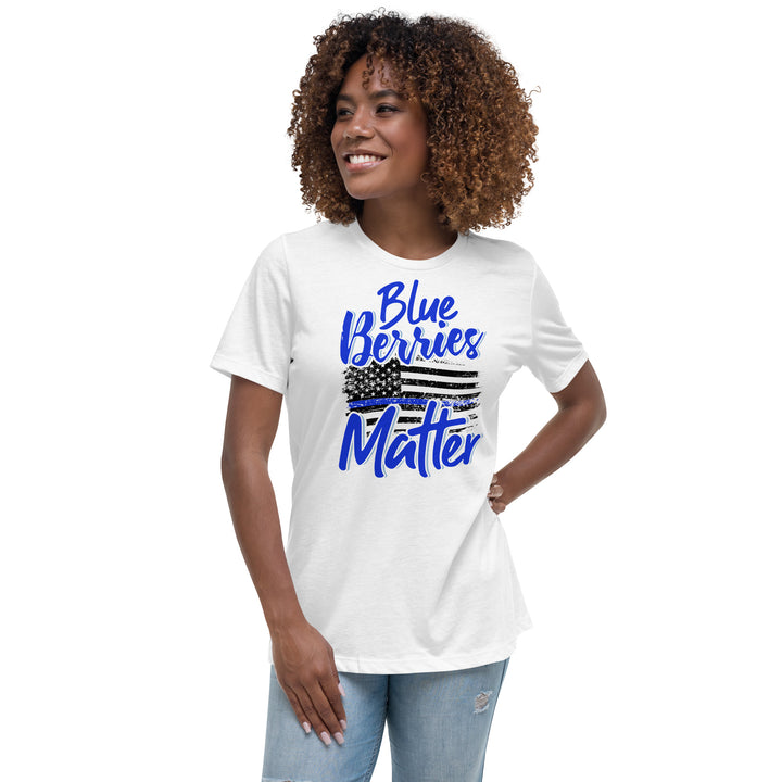 BLUE BERRIES MATTER WOMEN'S RELAXED T-SHIRT